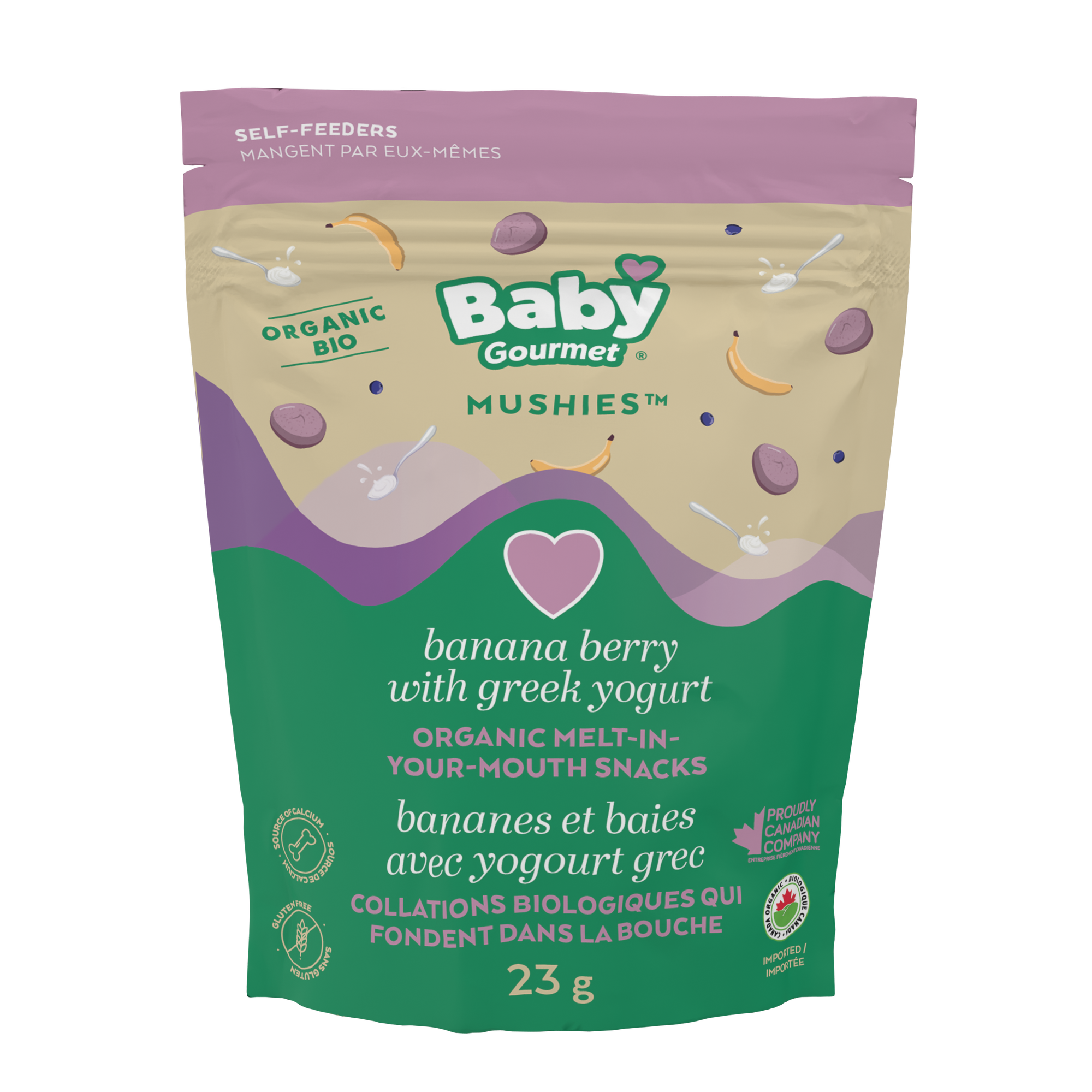 Banana Berry with Greek Yogurt Mushies