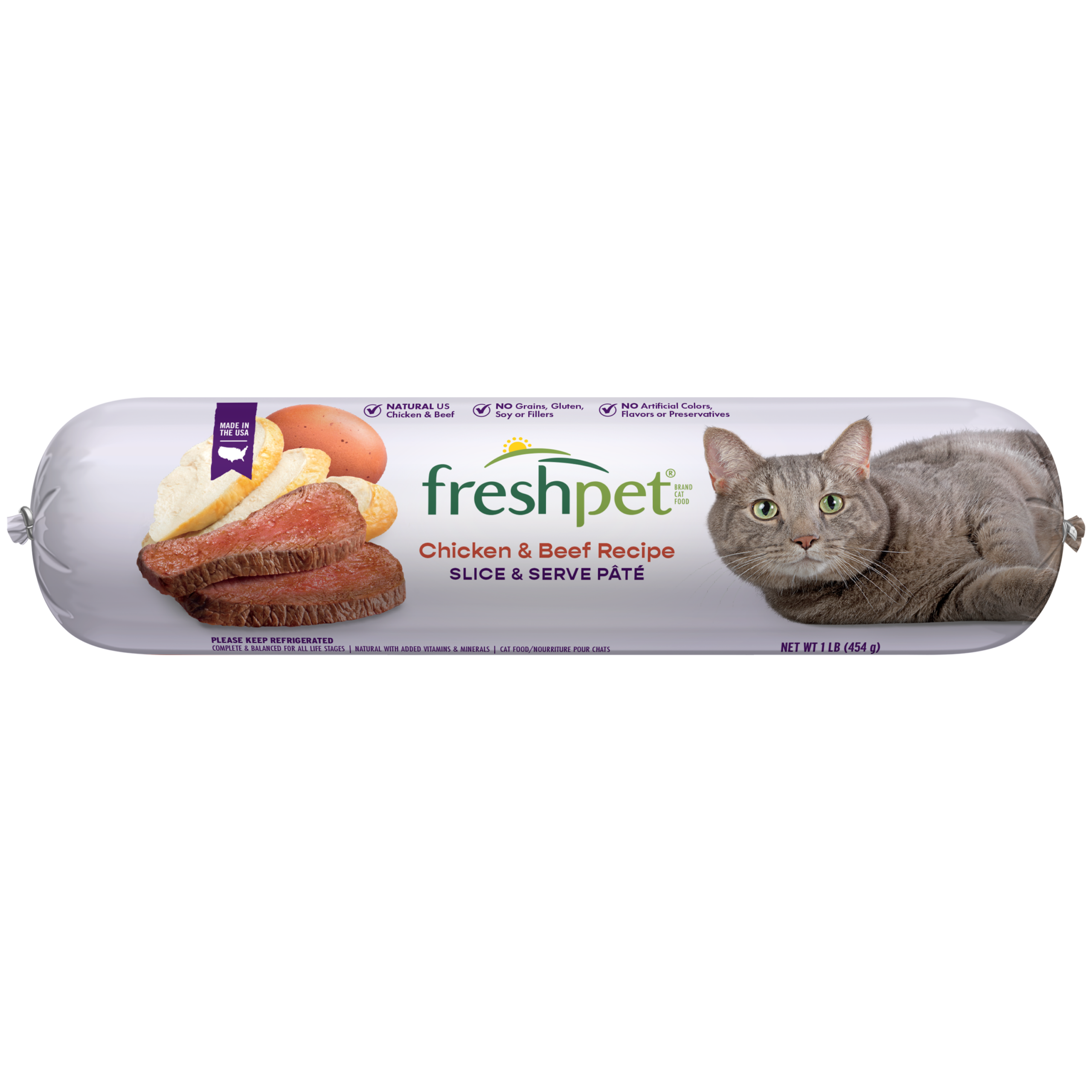 FRESHPET SELECT CAT ROLL CHICKEN & BEEF RECIPE 1 LB