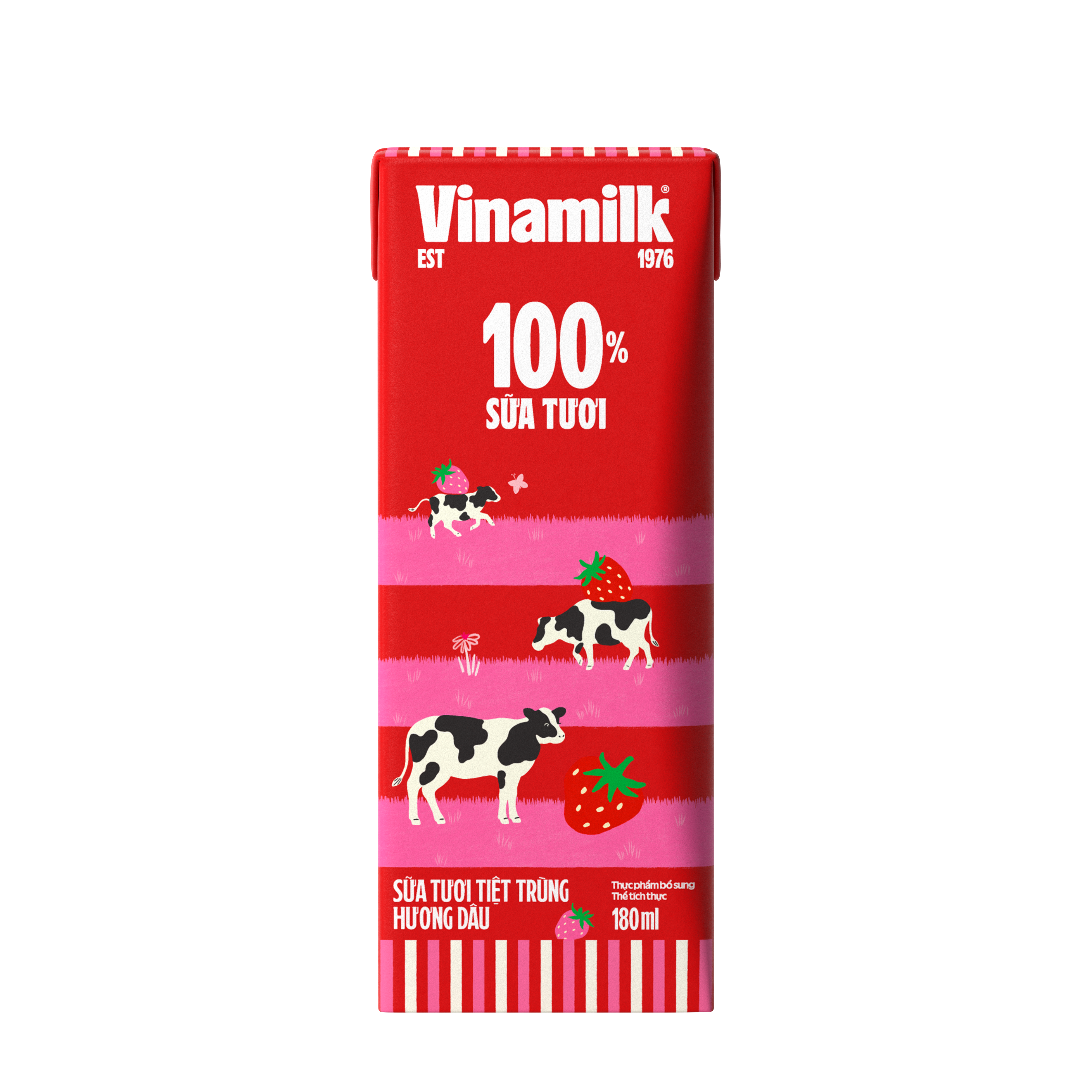 Vinamilk 100% Fresh Milk – UHT Fresh Milk – Strawberry Flavour