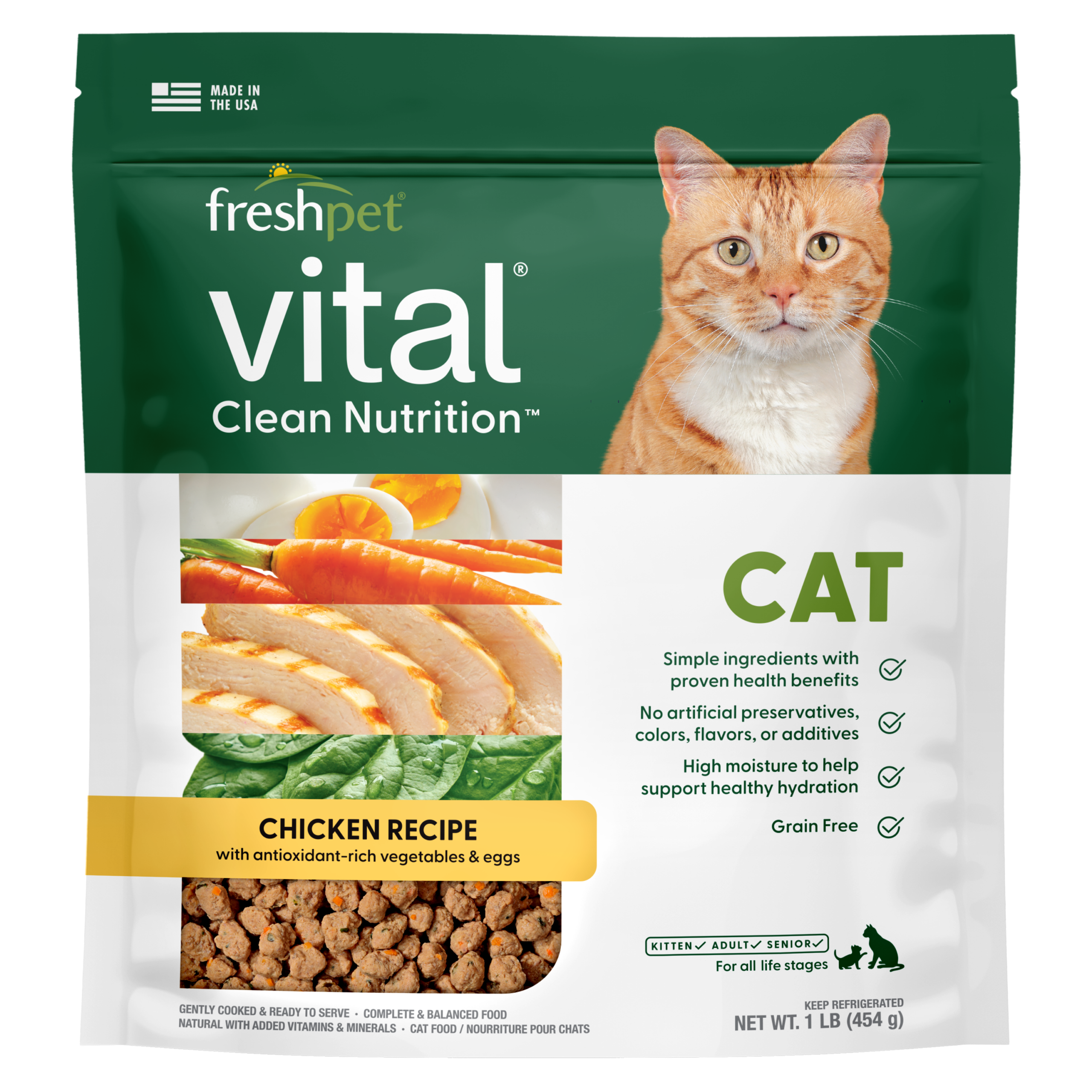 FRESHPET VITAL CAT ROASTED MEALS GRAIN FREE CHICKEN RECIPE 1 LB