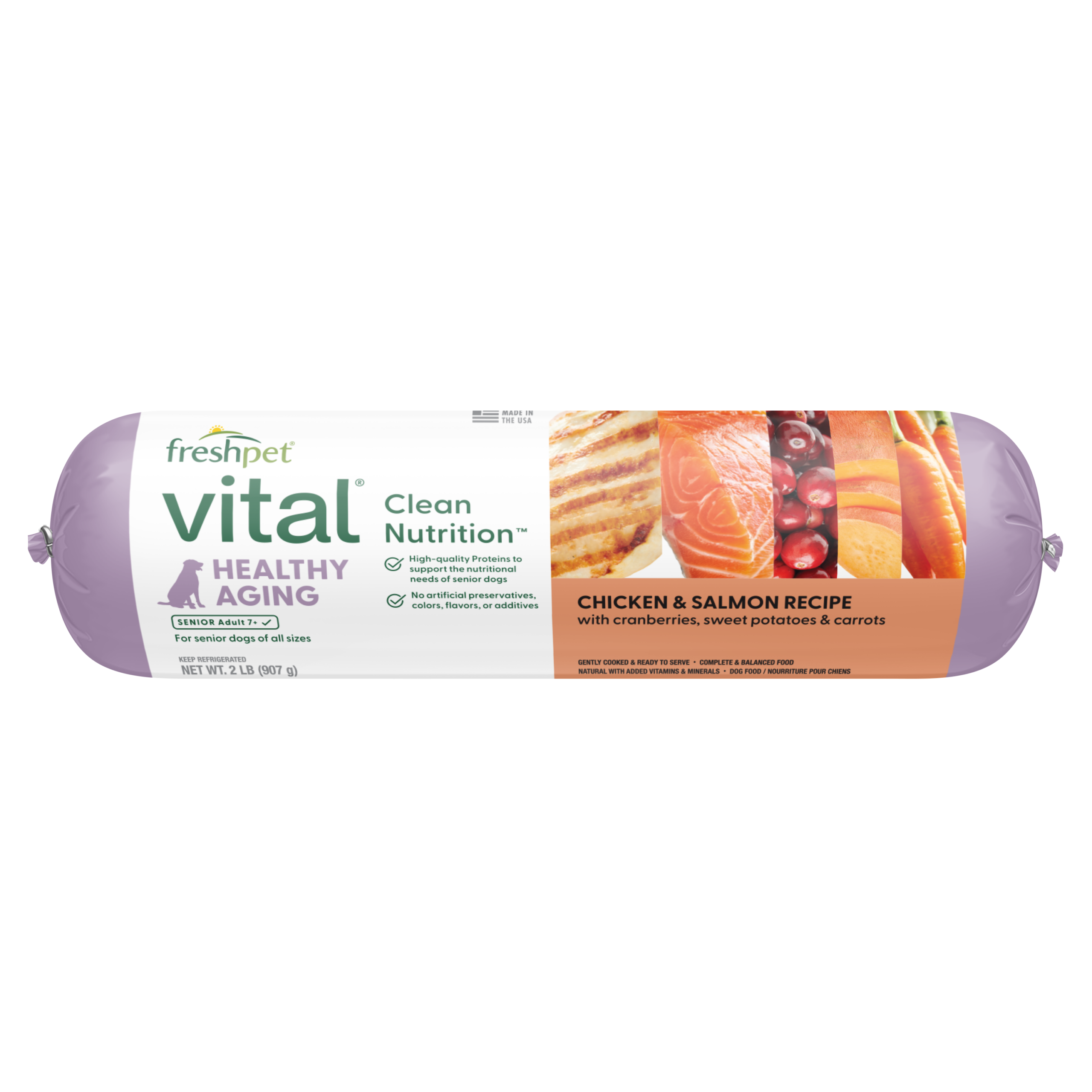 FRESHPET VITAL HEALTHY AGING DOG ROLL CHICKEN & SALMON RECIPE 2 LB